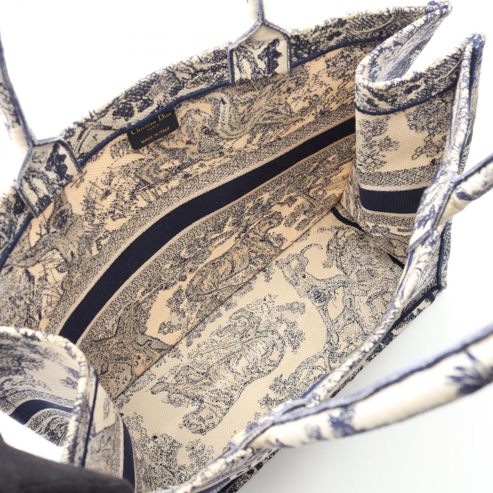 Dior ロゴトートバッグ ベージュ ネイビー ディオール Dior トートバッグ BOOK TOTE ブックトート ラージ