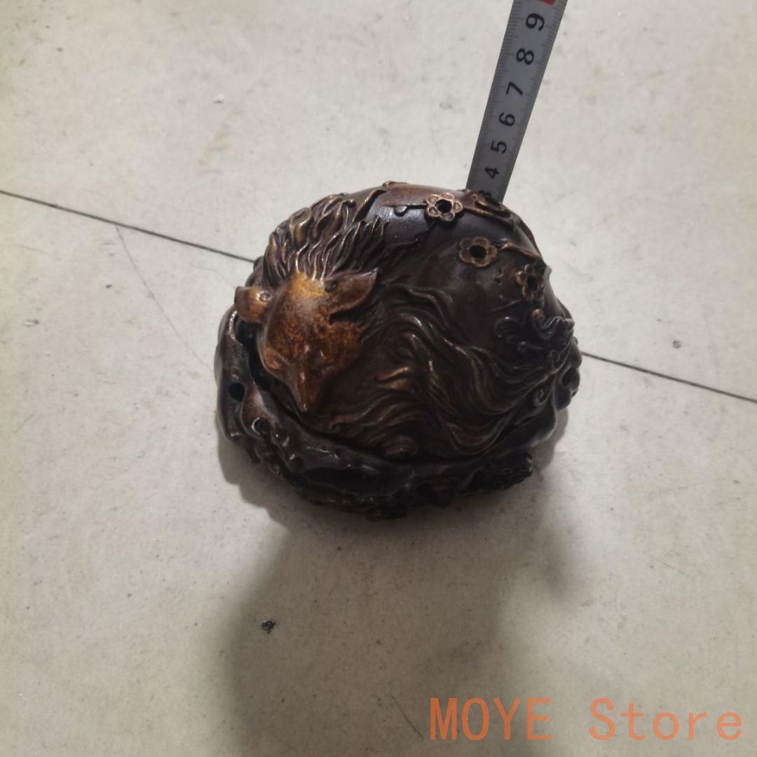 銅製 狐香炉 茶台薫香炉 香道具 工芸品 置物zw0829