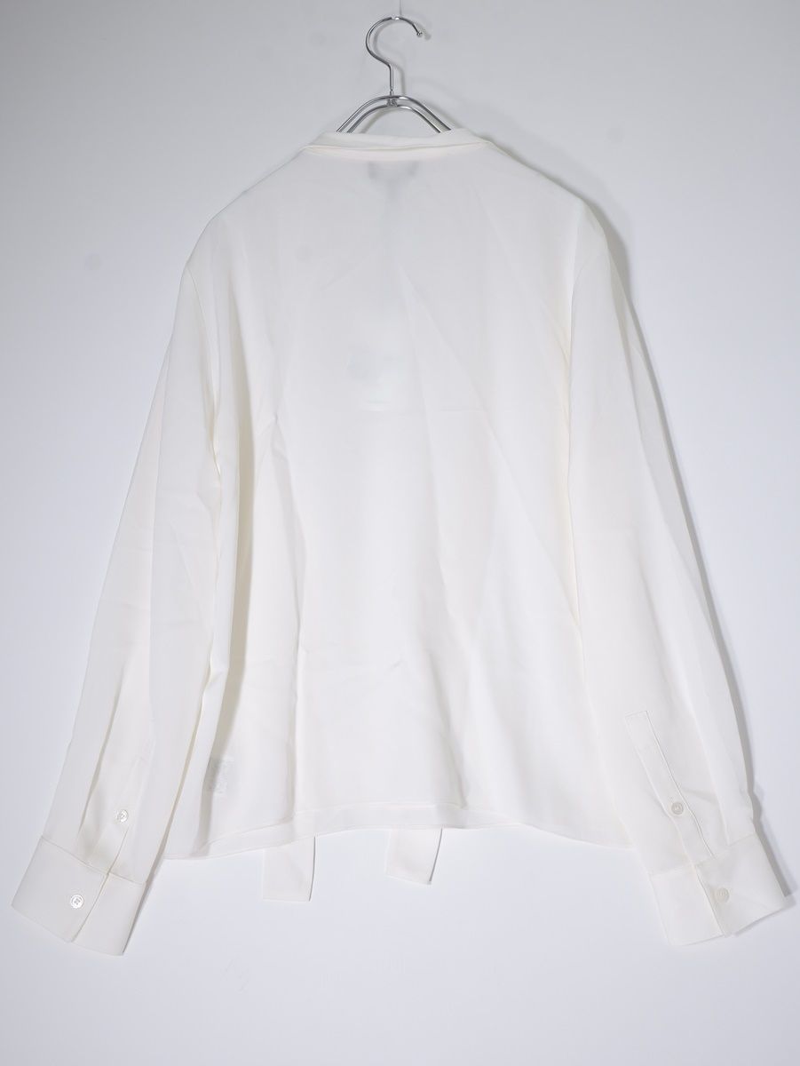 Theoryセオリー 2025SS Modern Georgette Open Nk Tie Blouse