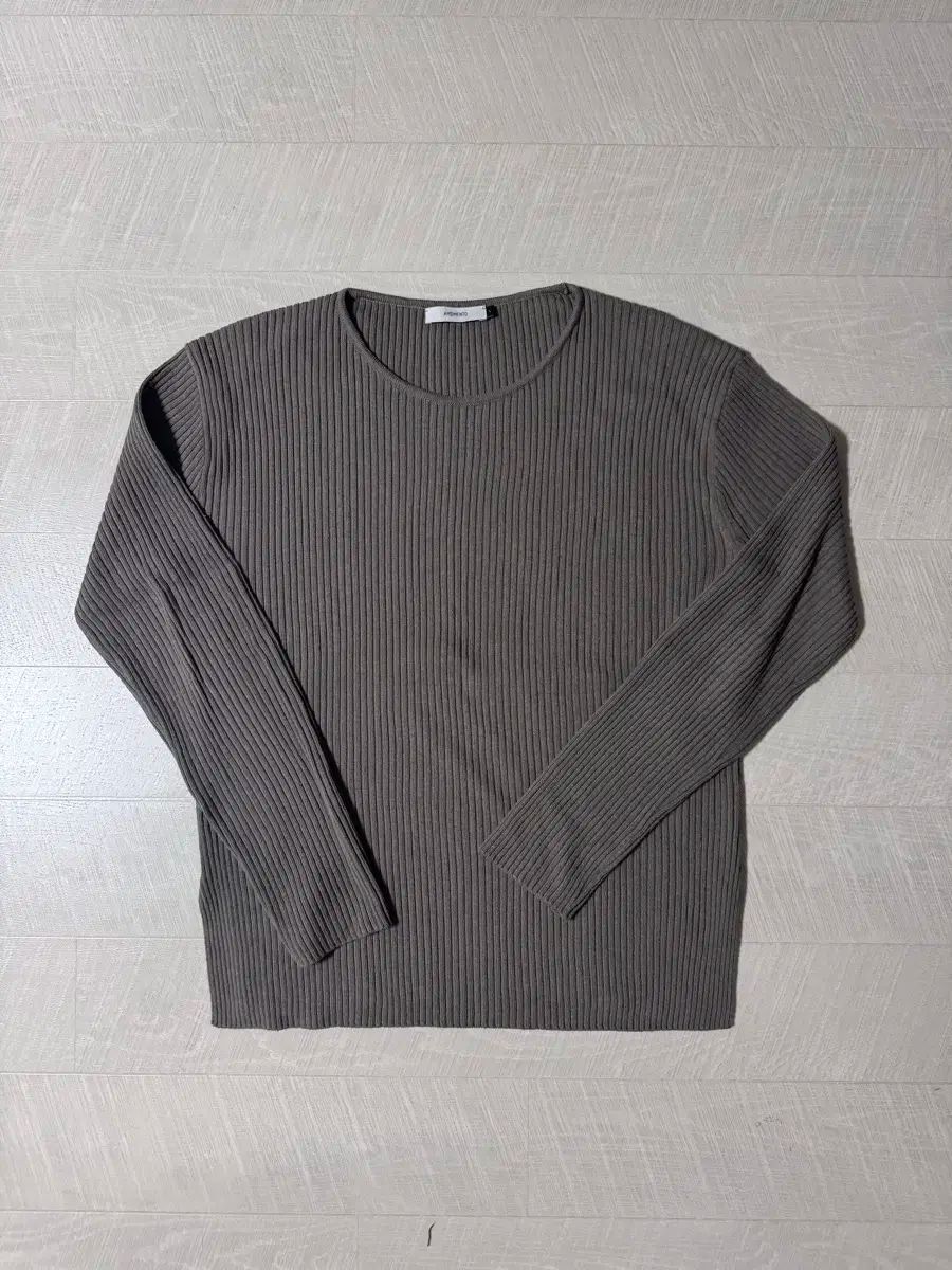 AMOMENTO アモーメント U ネック ニット セーター T 茶色 L