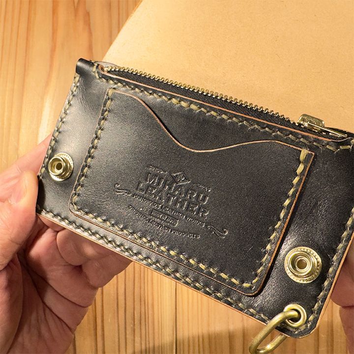 ヌメ革トラッカーウォレットミドル 3層 イタリアンレザー ハンドメイド手縫 ミドルトラッカーウォレット ハンドメイド ヌメ革 トラッカーズ