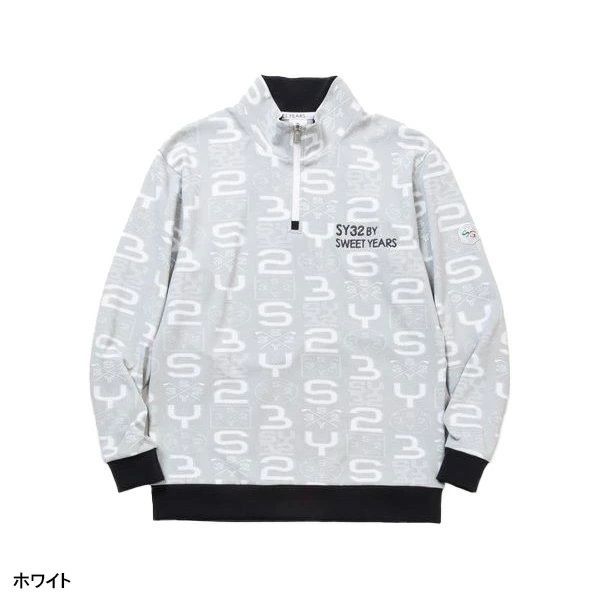 SY32 by SWEET YEARS 長袖 ハーフジップスウェット オリジナルSYGジャガード メンズ SYG-24A016 トップス ゴルフウェア 2025年秋冬モデル 秋冬ウェア エスワイサーティトゥ サイズM 23100