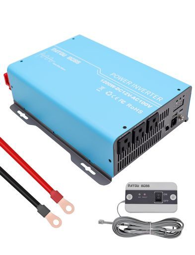 DATOUBOSS純正弦波1200wインバーター12v100v最大2400w 瞬間出力 DC 12v をAC 100v に変換50hz|60hz切替 静音設計安全安心リモコン操作 防災用品地震対策停電対策車中泊グッズ