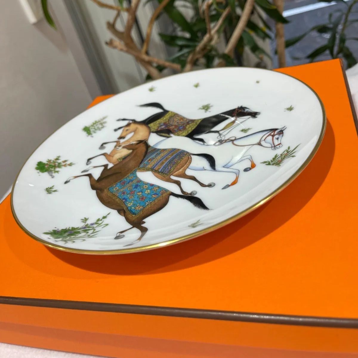 新品】【未使用品】HERMES エルメスデザートプレート シュヴァル
