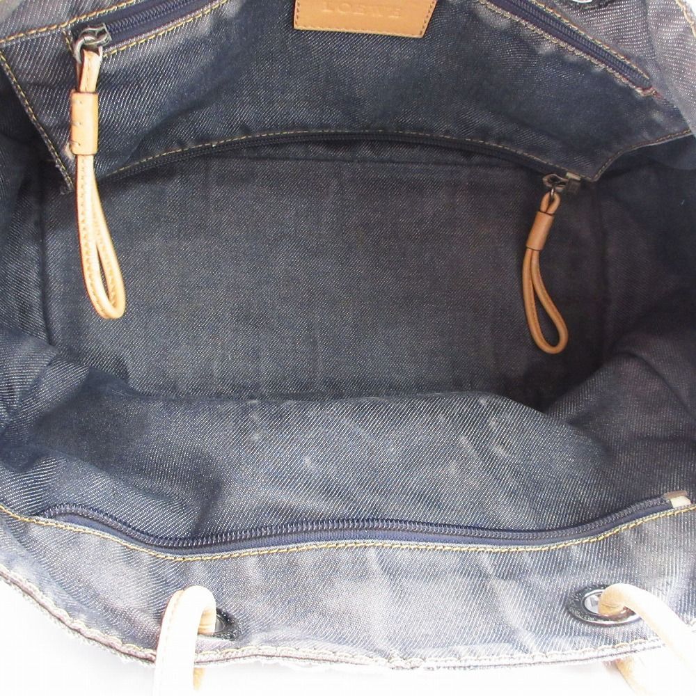 LOEWE ロエベ ショッパートート デニム レザー アナグラム ロゴ バッグ