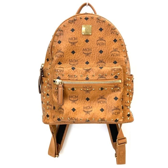 MCM エムシーエム スターク スタッズアウトライン ヴィセトスバックパック リュック ブラウン MMK8AVE61CO001