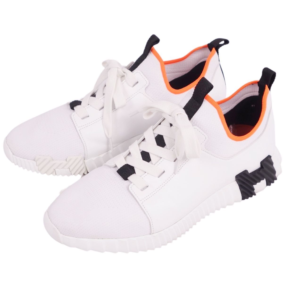美品 エルメス HERMES スニーカー Depart デパール レースアップ 