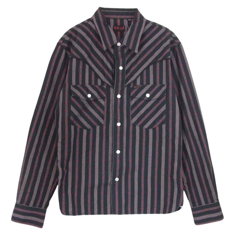 R.J.B アールジェイビー 長袖シャツ ストライプ 長袖 ウエスタン  