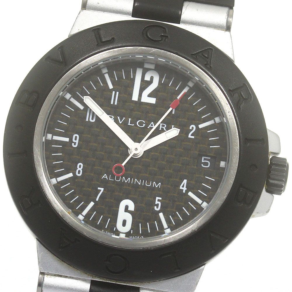 ブルガリ BVLGARI AL38TA アルミニウム デイト 自動巻き メンズ箱付き_