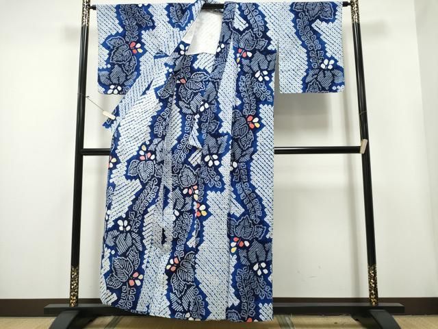 平和屋着物∴夏物 浴衣 有松鳴海絞り 桐花文 綿 CAAY4497ng