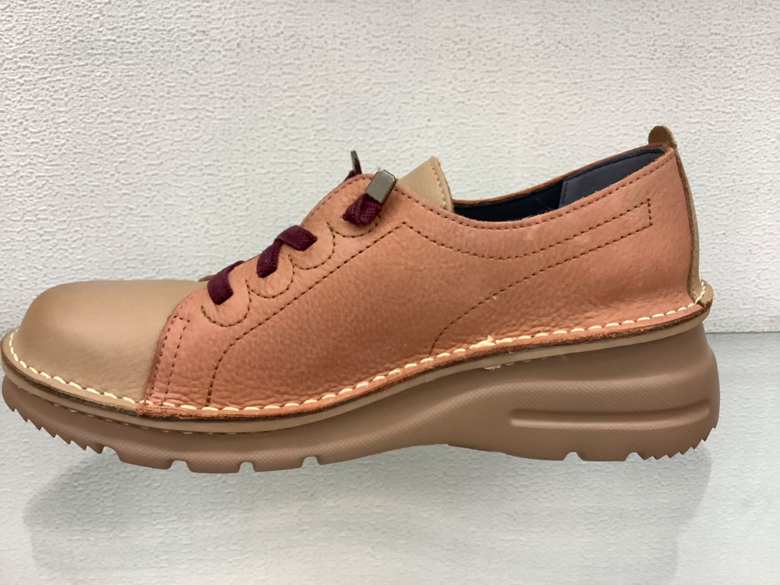 レディースカジュアルシューズ EF 02オレンジ ブラウンコンビ KIN-KAAI_COM