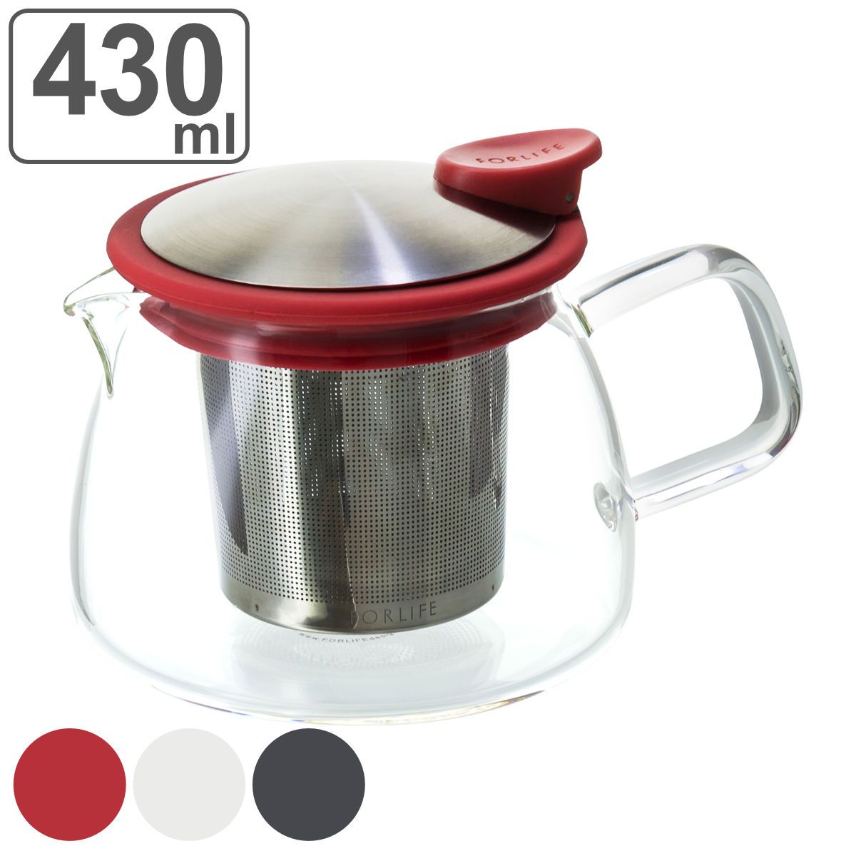 ティーポット 430ml ベル ガラス （ 耐熱ガラス 紅茶ポット ストレーナー 茶こし ティーサーバー 紅茶 ガラスティーポット ベル型 クリア 透明 おしゃれ お茶用品 ティーウェア ハーブティー 