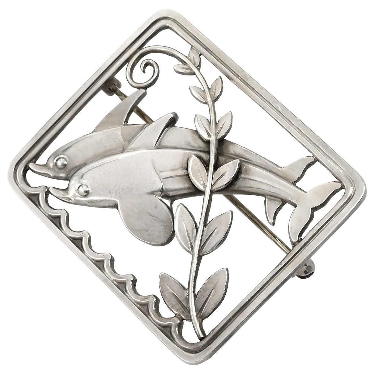 ジョージ・ジェンセン Georg Jensen ブローチ イルカモチーフ ジョージ・ジェンセン Georg Jensen ブローチ イルカモチーフ