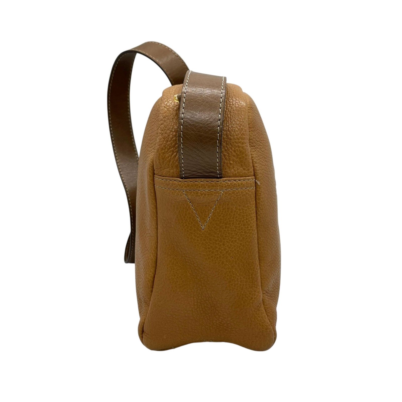 LOEWE】ハンドバッグ アナグラム型押し ゴールド金具 レザー ブラウン 