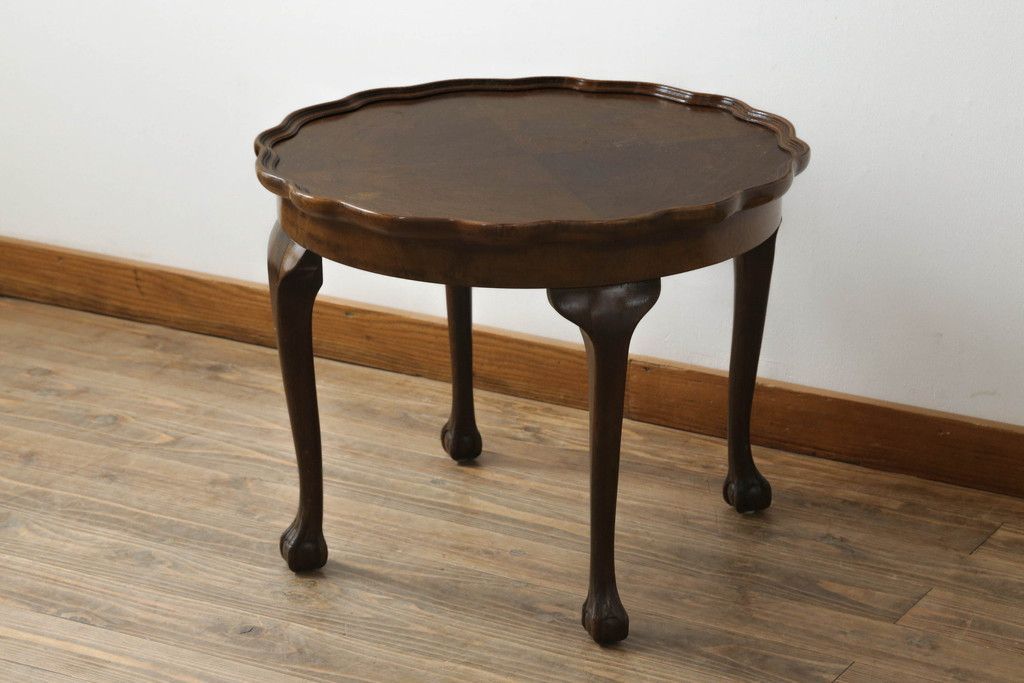 事前問合せ必須 Lloyd's Antiques ロイズ・アンティークス取り扱い ローテーブル イギリスアンティーク ウォールナット材 センターテーブル コーヒーテーブル ラウンドテーブル サイドテーブル