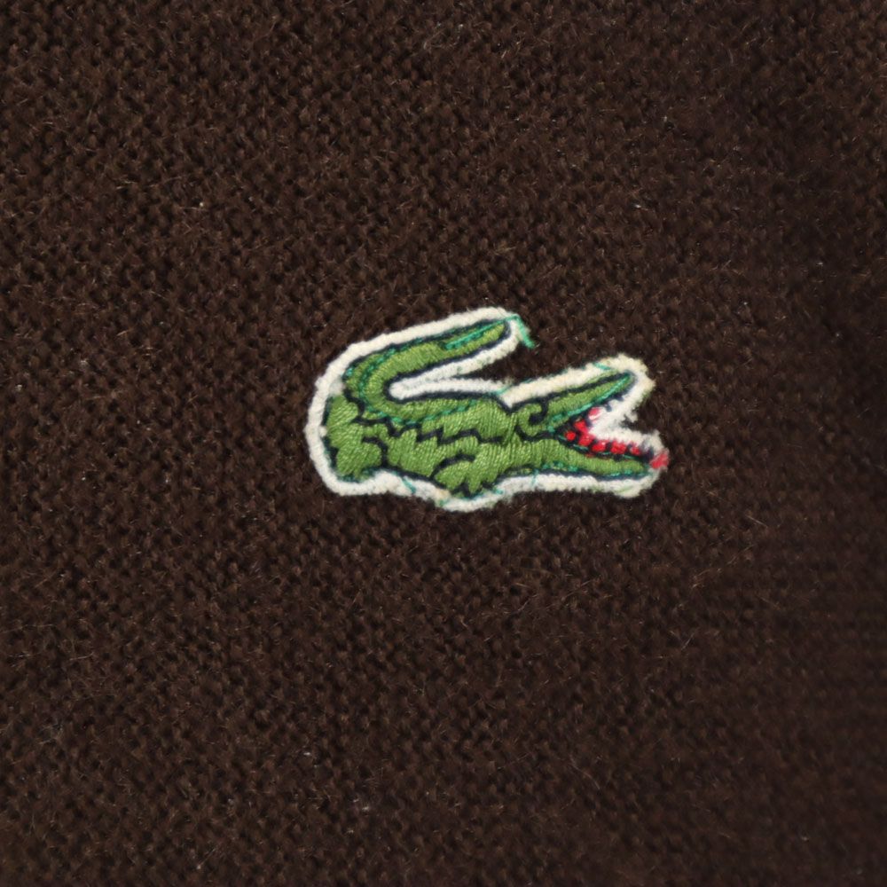 アイゾットラコステ 70s 糸巻きタグ ヴィンテージ 長袖 アクリルニット セーター M ブラウン IZOD LACOSTE メンズ