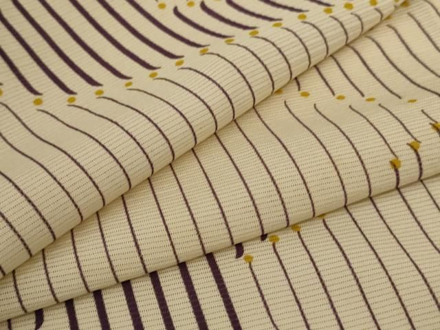 平和屋着物＊夏物 小紋 絽 変わり縞 正絹 AABB2583jd