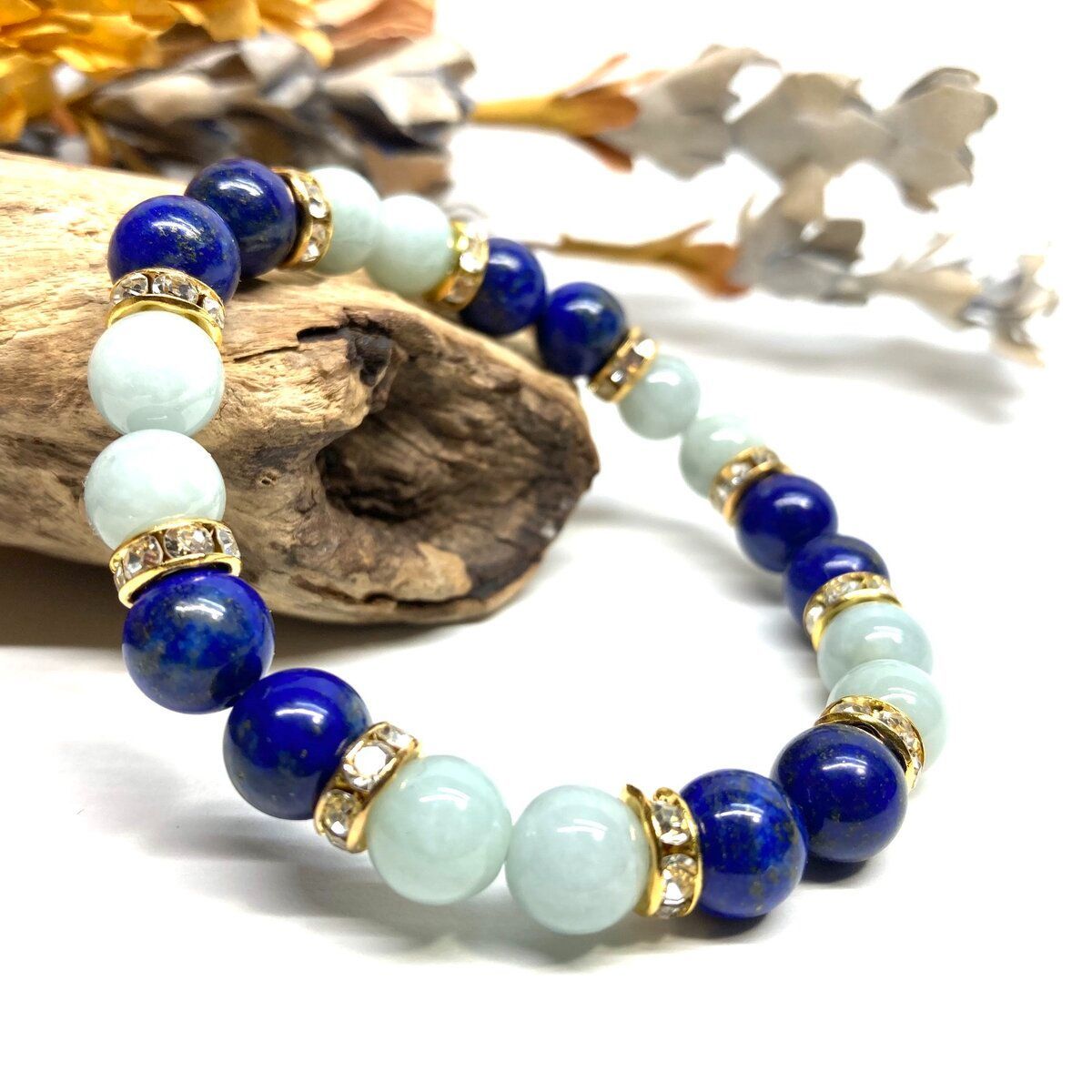 ラピスラズリ&ビルマ翡翠 パワーストーン ブレスレット 天然石