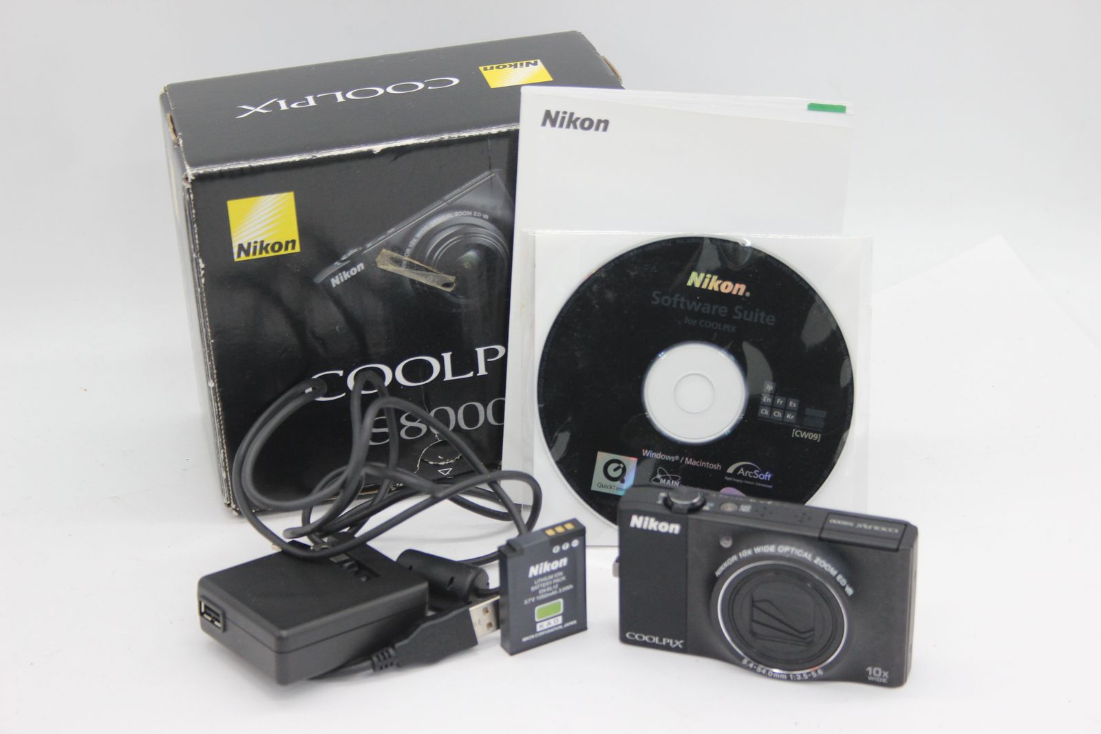 返品保証】 【元箱付き】ニコン Nikon Coolpix S8000 ブラック Nikkor 