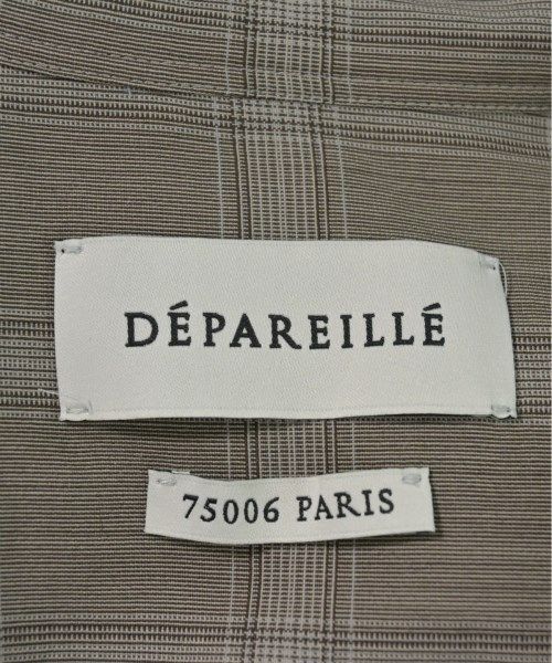 DEPAREILLE デパリエ ブラウス 36(S位) 茶系(チェック) 【古着