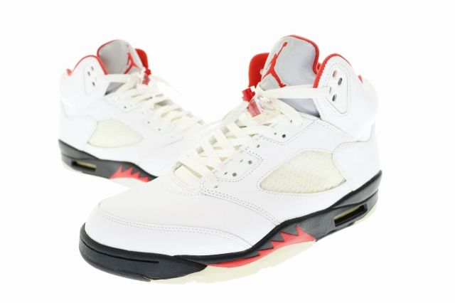ナイキ NIKE AIR JORDAN5 RETRO FIRE RED エアジョーダン レトロ ファイアー レッド スニーカー DA1911-102 29 白 赤 ブランド古着ベクトル 中古 241230