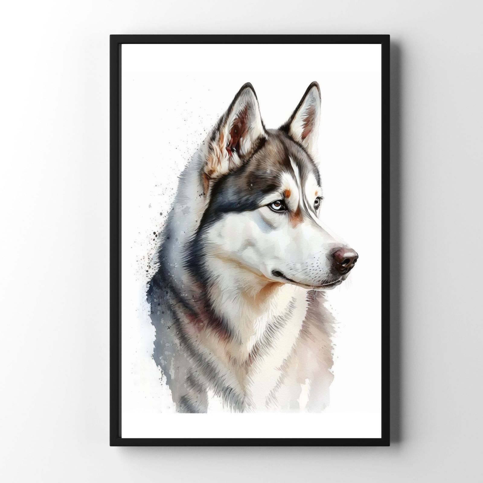 シベリアン・ハスキー 犬アート インテリアポスター 水彩 いぬの絵