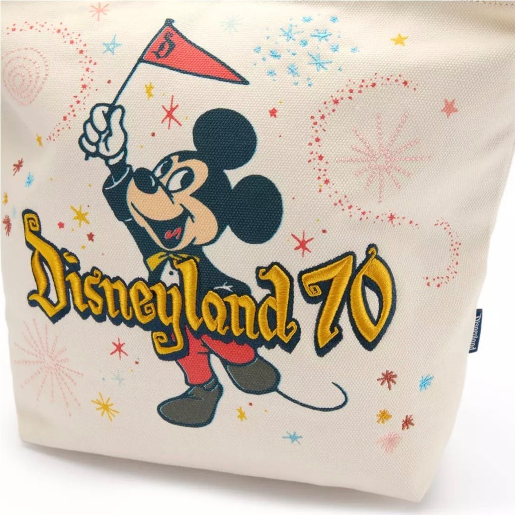 【Disney】Disneyland 70周年 レトロミッキー キャンバストート 新作】 ディズニーランド 70周年記念 ミッキー キャンバストート