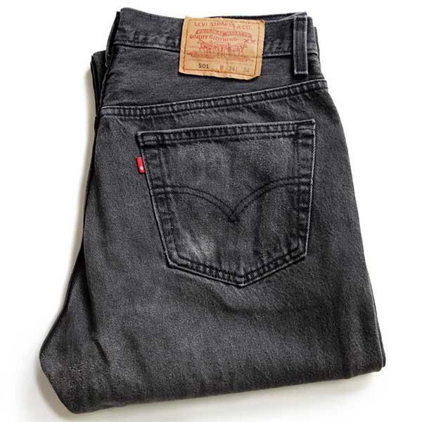 90s USA製 Levi'sリーバイス 501 ブラック デニムパンツ w34 L34