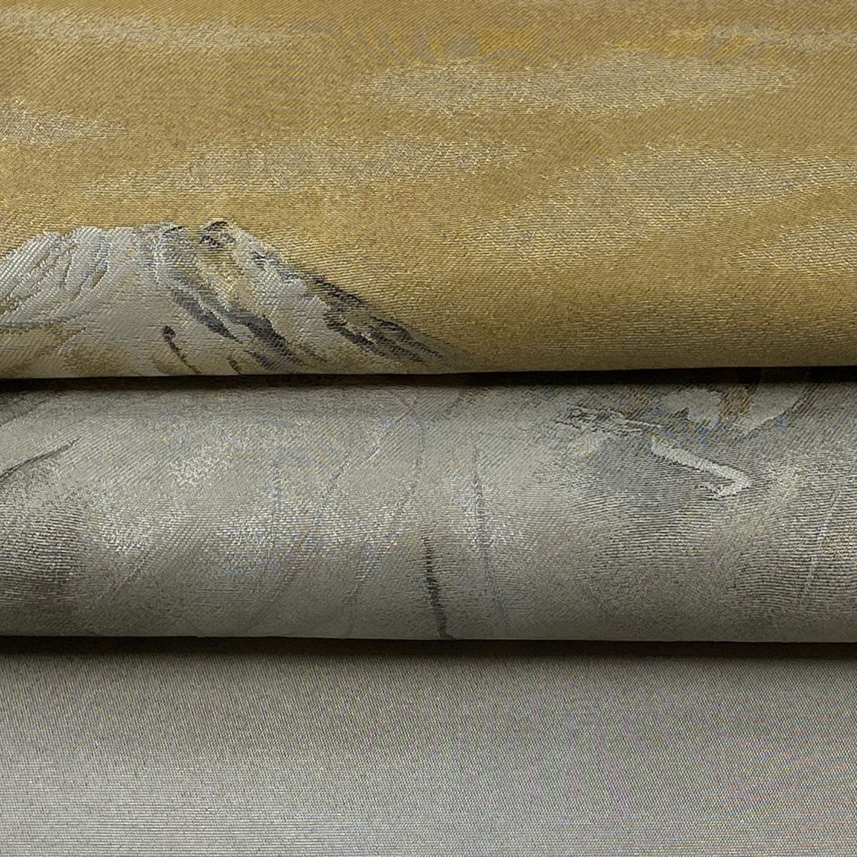 横山大観　袋帯　富士山 袋帯 美品 逸品 じゅらく 落款あり 横山大観 或る日の太平洋