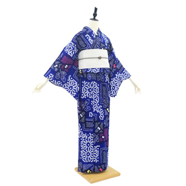 中古】 夏物 本場有松鳴海絞り 浴衣 リサイクル 有松 ゆかた