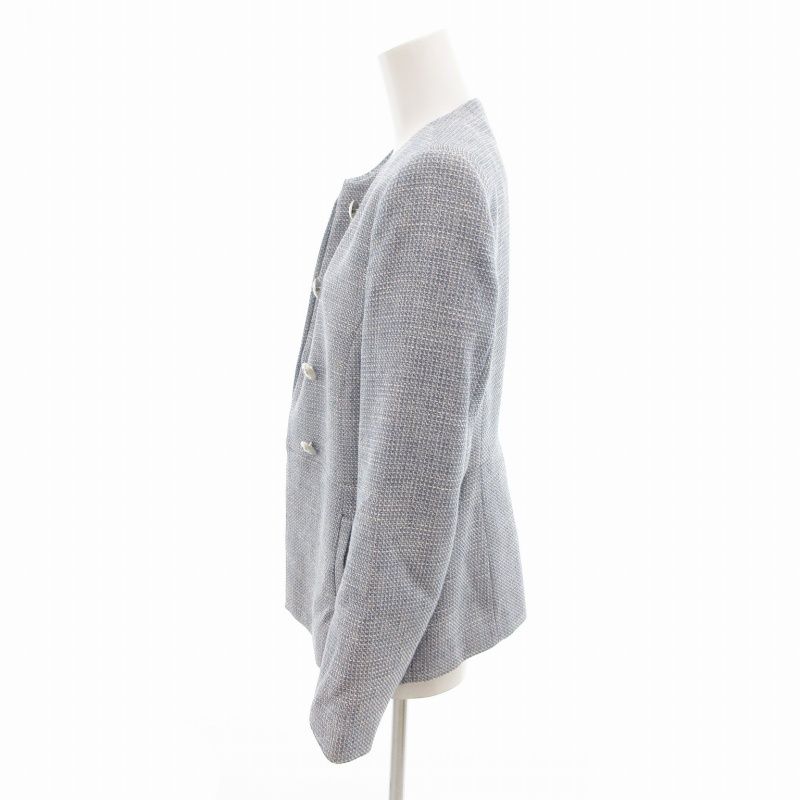 【美品✨】ZARA ツイード　ノーカラー　ジャケット　XLサイズ相当 中古・古着通販】ZARA (ザラ) ノーカラーツイードジャケット