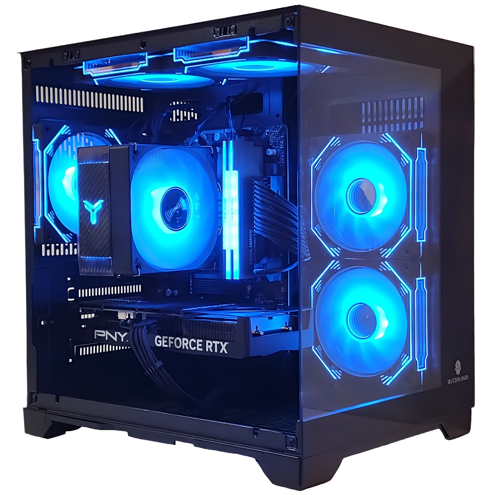 スモールラボ AMD Ryzen7 5700x RTX4060 8GB ガラス2面コンパクト ゲーミングPC SSD M.2 NVME 1TB メモリ DDR4 3200MHz 32GB ブラック 黒