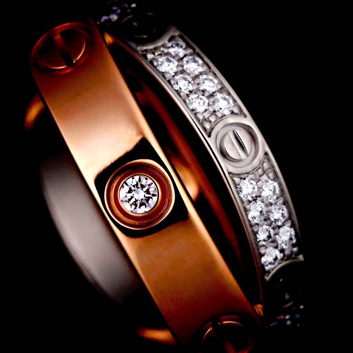 カルティエ Cartier ビーラブ #46 リング パヴェ ダイヤ K18 WG