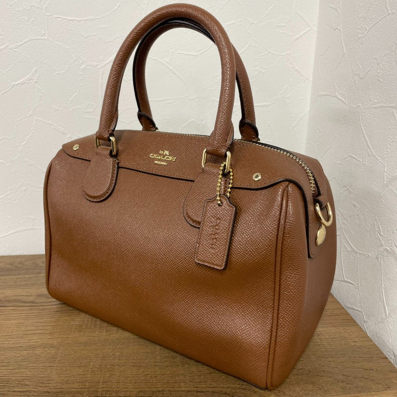 COACH】コーチ ミニ ベネット サッチェル クロスグレインレザー バッグ 
