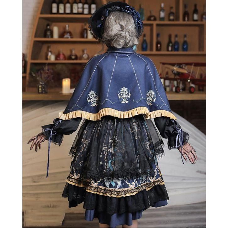 ロリータ マント コスチューム メイド服 ゴスロリ ロリータワンピース 華やか メイド 豪華 レディース 姫袖 姫ロリ 甘ロリ ゴシック ゴスロリ おとぎの国 日常