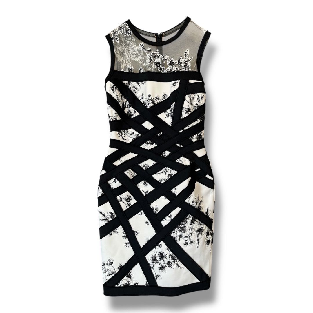 Tadashi shoji 刺繍　ドレス　ワンピース ダリア 五分袖 刺繍レース ミモレ丈ドレス｜TADASHI SHOJI