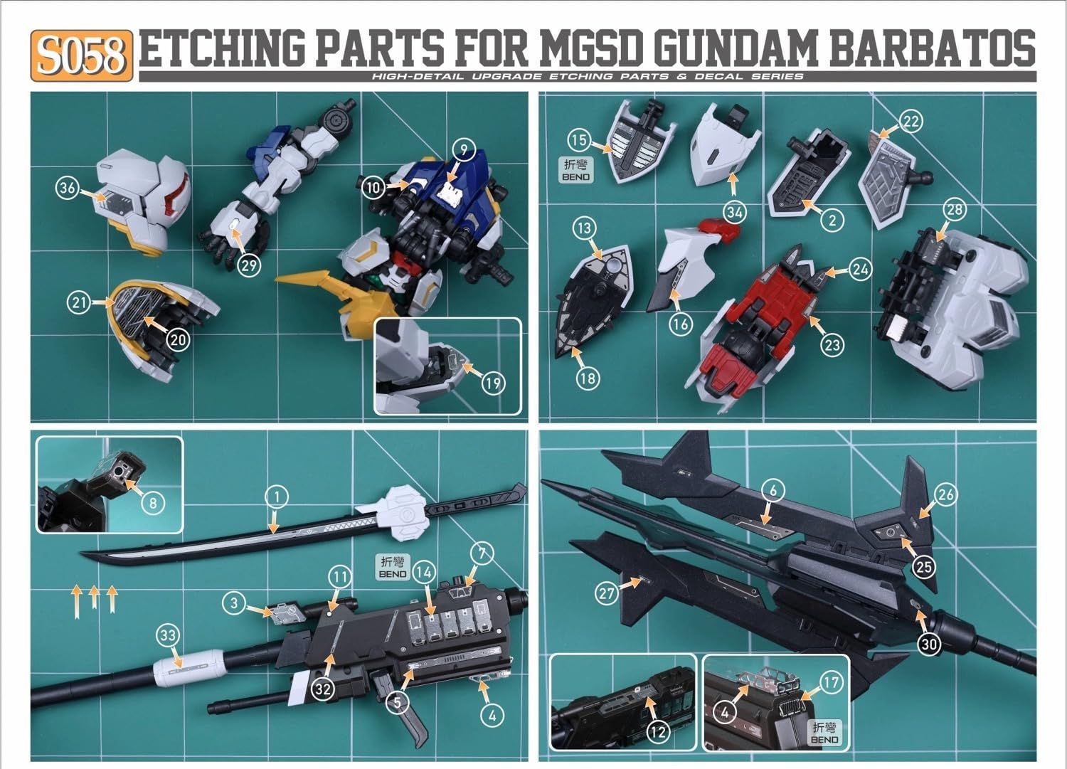 人気商品】MGSD ガンダムバルバトス改造用 ディテールアップ ハイ
