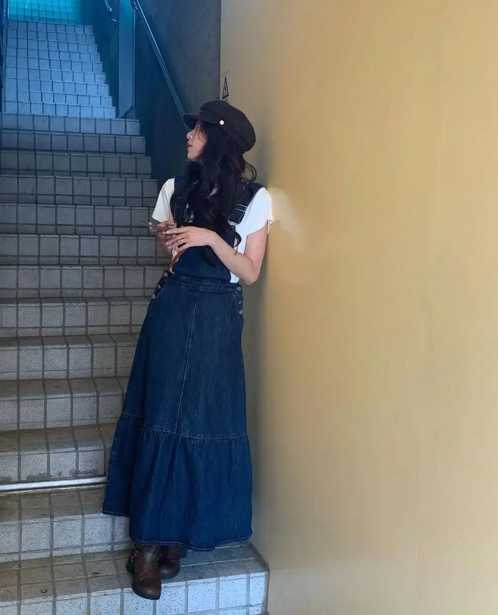 タグ 0 ブルーム付き PreFrit デニム ワンピース ドレス
