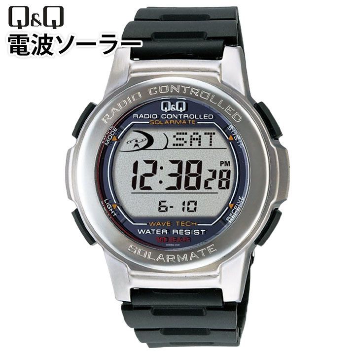 シチズン CITIZEN Qu0026Q qu0026q  電波ソーラー MHS5-300 メンズ 腕時計  電波 ソーラー電波時計 チプシチ 電波時計 デジタル 防水 ウレタンバンド citizen 国内正規品
