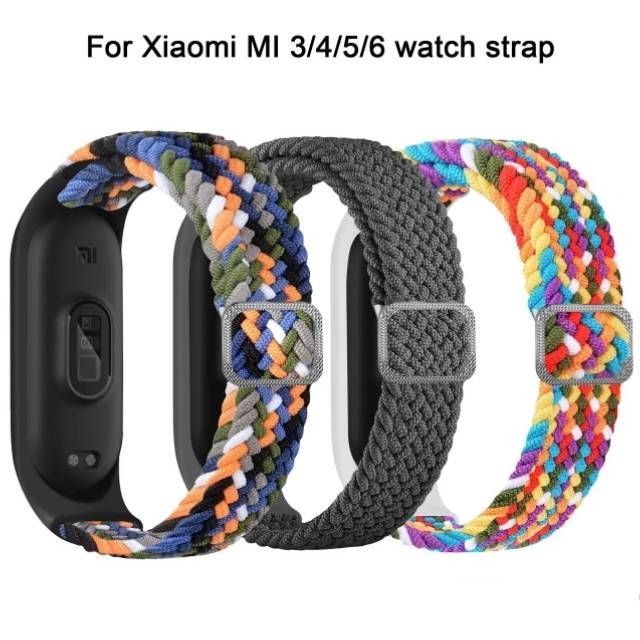 MiBand6◇新型ストレッチ(のび～る)調節可能ナイロンバンド【全8