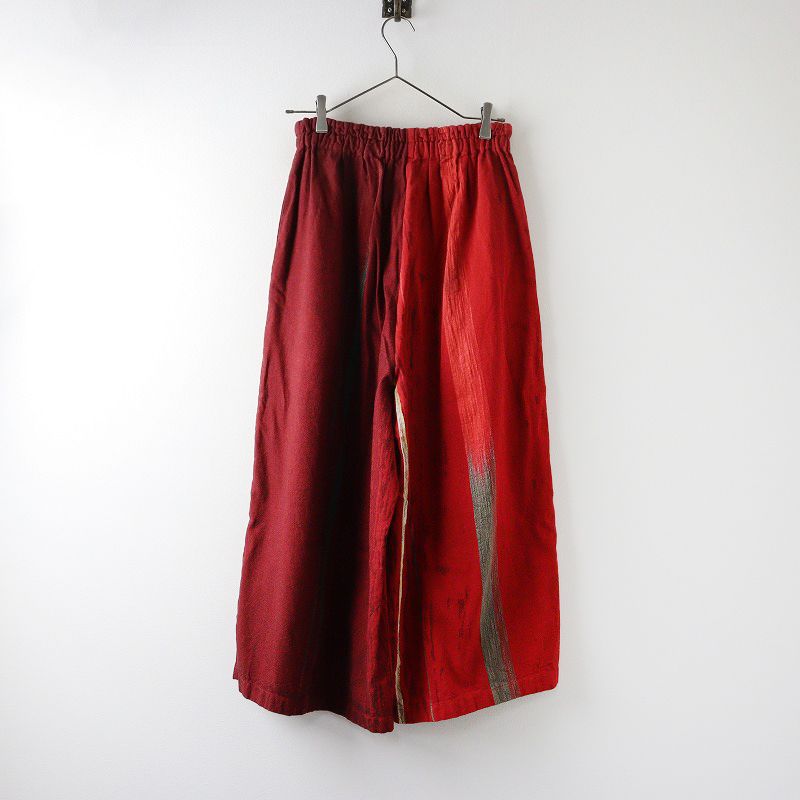 玉木新雌 タマキニイメ tamaki niime only one wide pants LONG オンリーワン ワイドパンツ 柄織 レッド┃ガウチョ 2400014587128