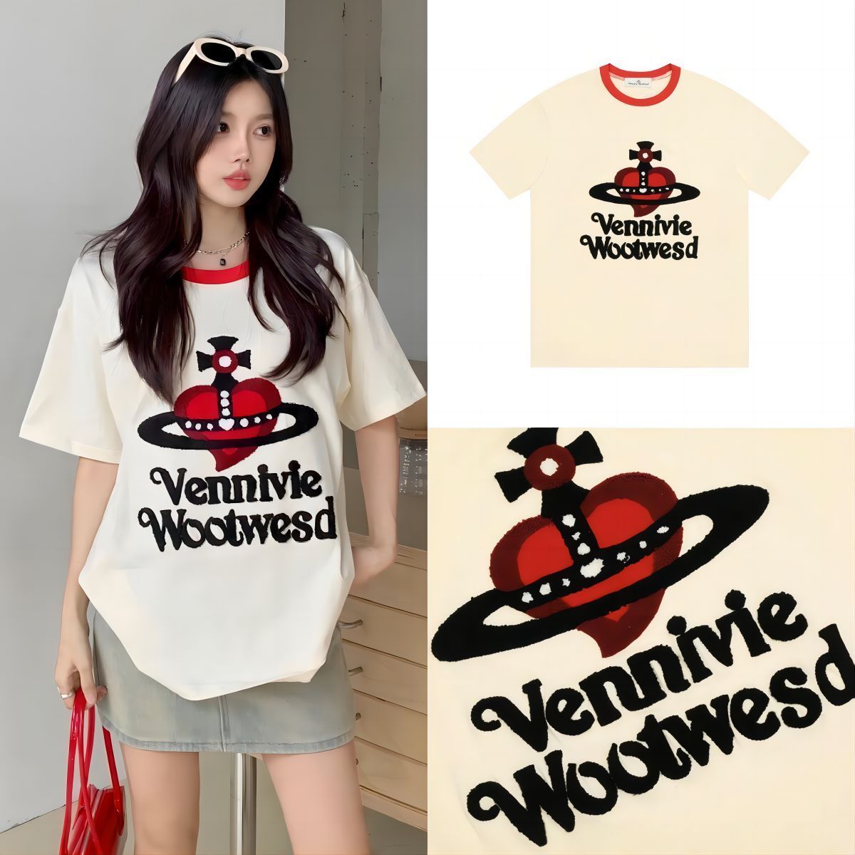 Vivienne Westwood ヴィヴィアンウエストウッド Tシャツ 半袖 新作 レディース メンズ ファッション 男女兼用 ブラック