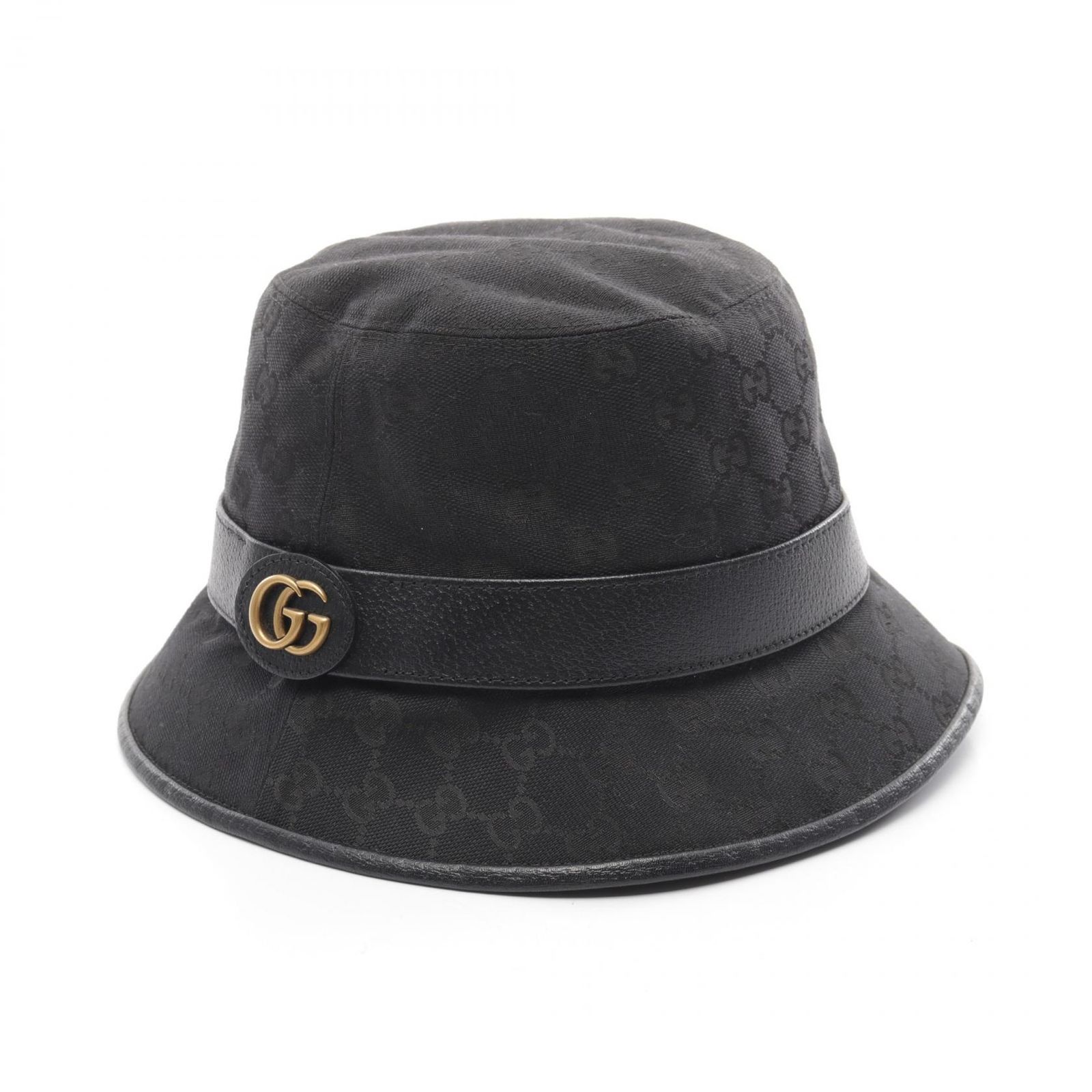 グッチ GUCCI ハット フェドラハット GGマーモント GGキャンバス 576587 BK/キャンバス キャンバス レザー バケットハット ユニセックス Used B