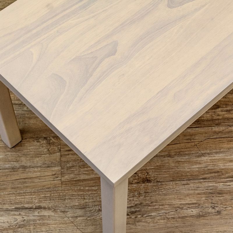 天然木 角ばった可愛いテーブル 90×45cm ホワイトウォッシュ(WW) UHW