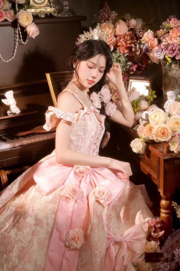 LT-12 豪華姫系 lolita 可愛 レトロ風 オリジナル 洋服 ロリータ ワンピース 美しい刺繍