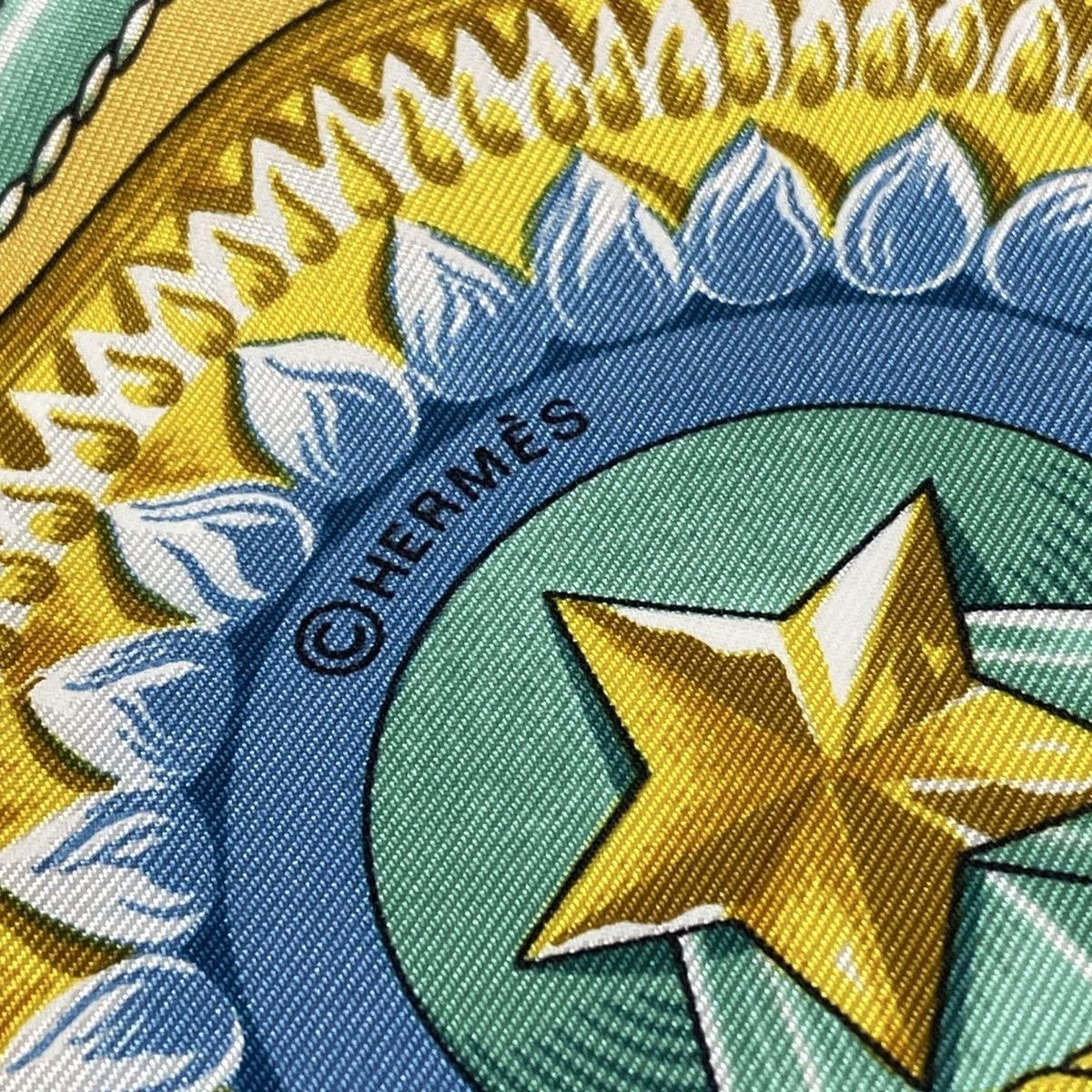 HERMES(エルメス) スカーフ美品 カレ ライトブルー×ベージュ