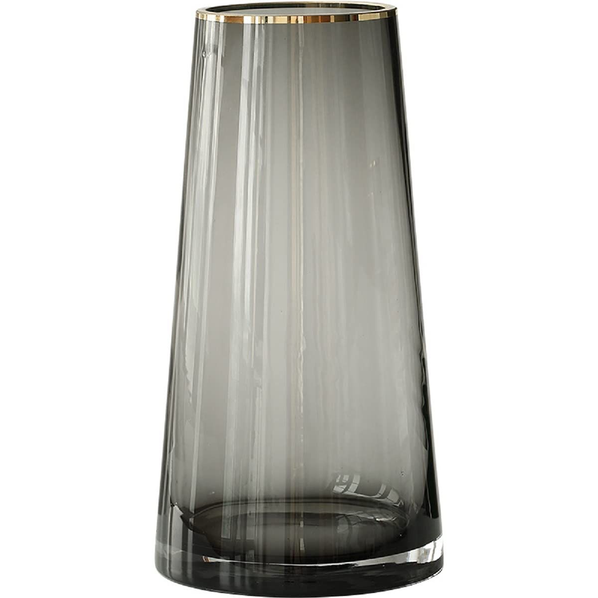 【特価セール】(hbbl-vase-grey-jinbian-25cm) インテリア インテリア シンプル おしゃれ 造花 生け花 水栽培 アレンジ 北欧 透明 ガラスボトル フラワーベース 22cm 花器 花瓶ガラス ガラスベース