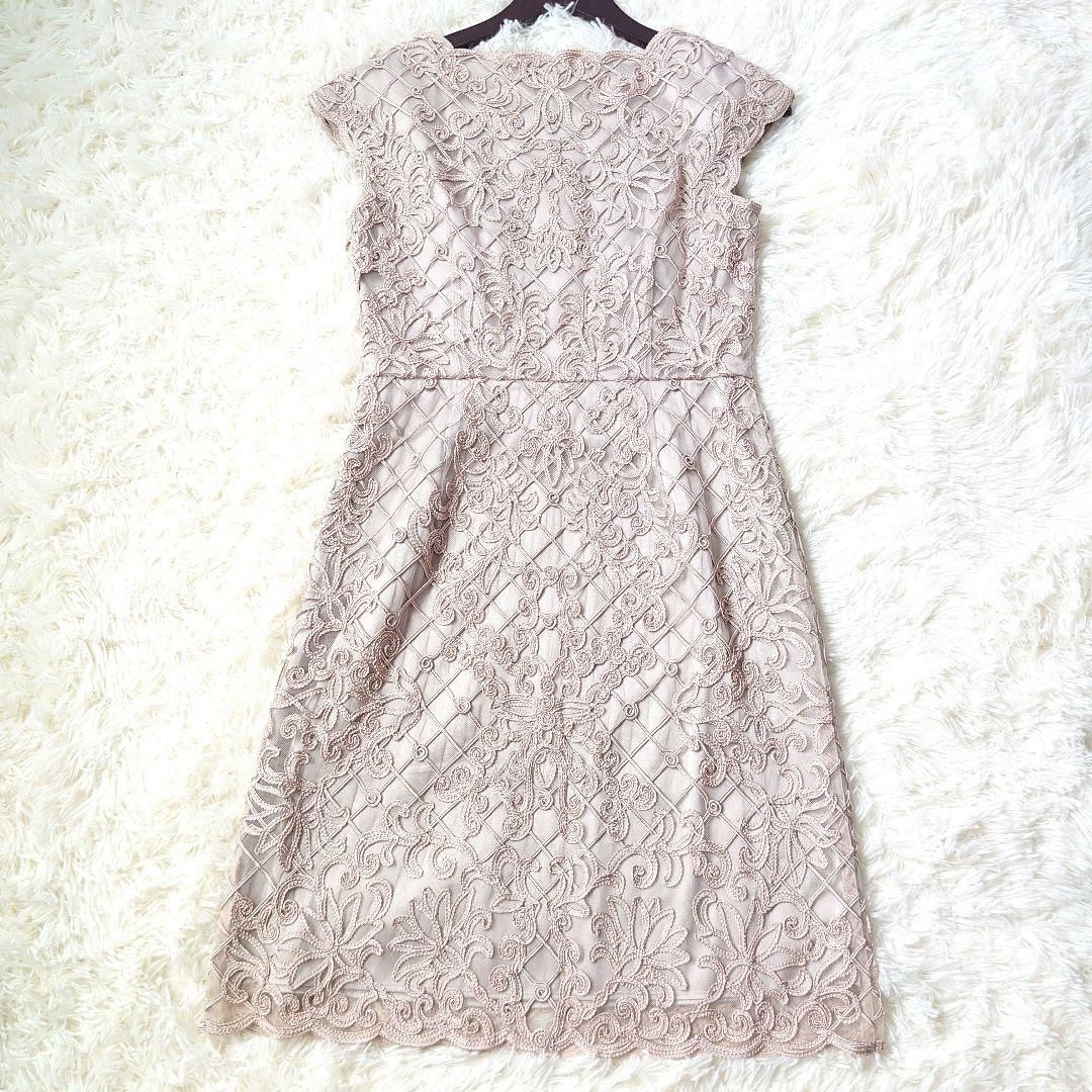 上品 ANAYI アナイ ワンピース 刺繍 レース ベージュ サイズ38 上品