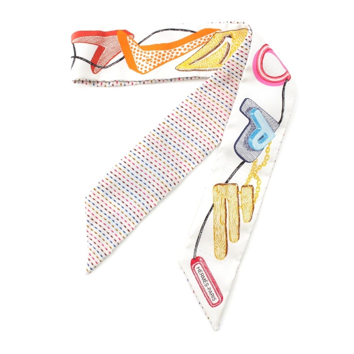 【新品未使用】エルメス　ツイリー　シュバロスコープ　ネオン エルメス シルク ツイリー Chevaloscope Neon シュヴァロスコープ