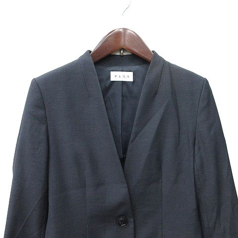 【おまけ付】 プラステ XS リネン混 麻混 背抜き ノーカラージャケット PLST ジャケット・アウター